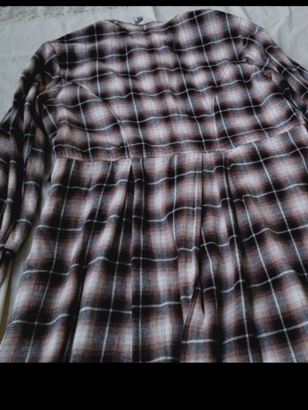 We The Free People ODESSA Military Style Plaid Trench Coat Duster Jacket READ!! - Picture 6 of 16